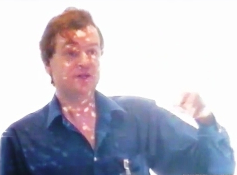 Jonathan discussing the biology of astronomy, Dortmund, Germany, 1999